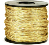 Nylon Satin Cord, 2mm 50 Yards Braided Lift Shade Cord for Necklace Bracelet String Cord, Blind Shade, Trim and Shoelaces (Gold)