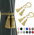2 Pack Curtain Handmade Tiebacks Decorative Curtain Holdbacks with Tassel (Gold, 2 Pack)