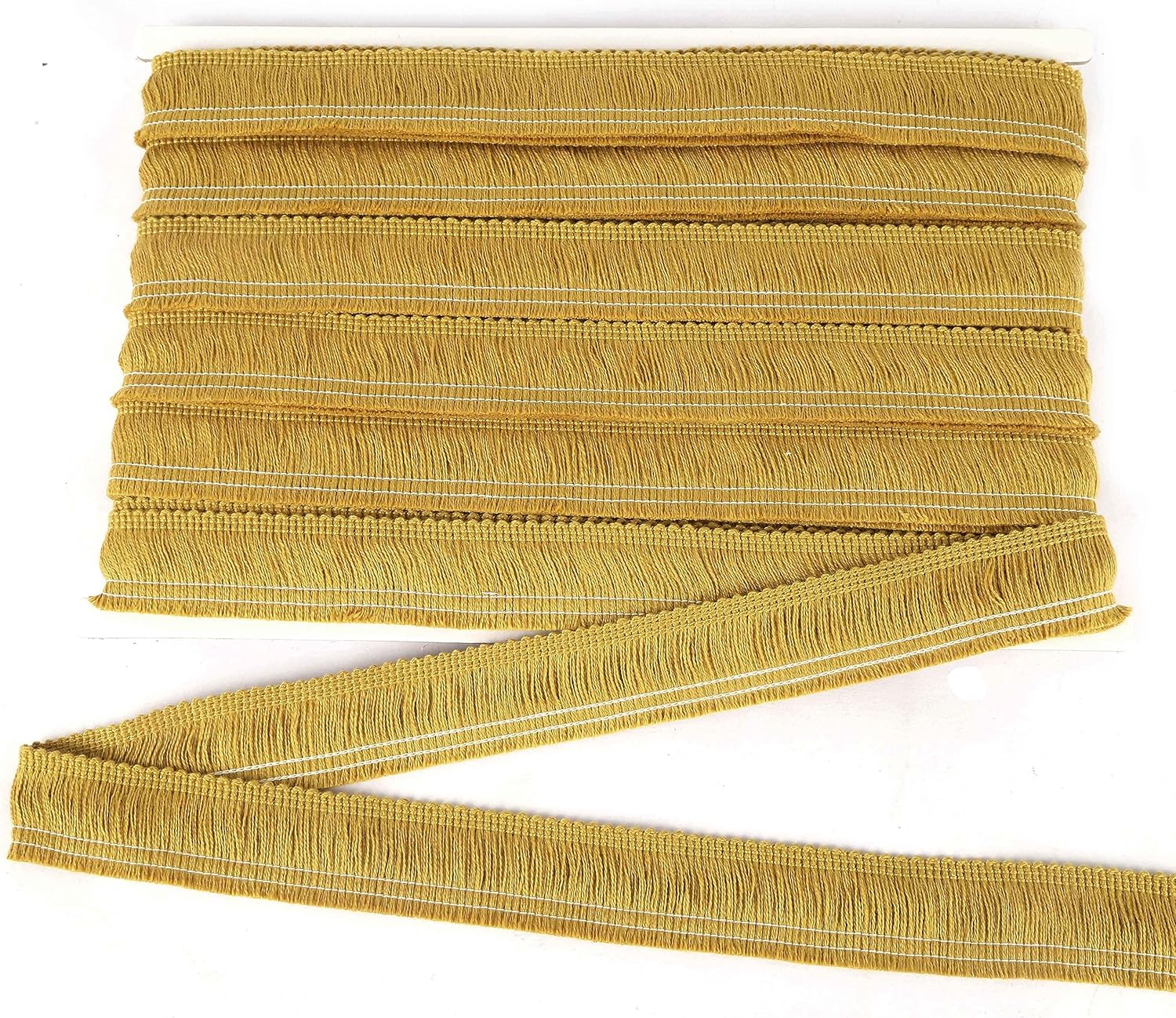 Sewing Fringe Trim 13.7 Yards x 1 Inch Tassel Trim Sewing Accessory Lace for Clothes Home Decoration DIY (Gold)