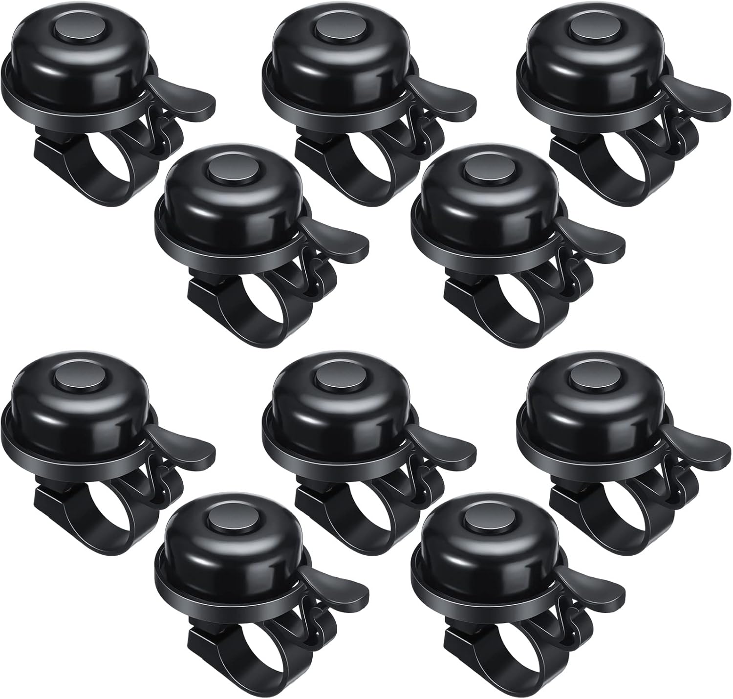 Bike Bells Bulk Aluminum Loud Crisp Bicycle Bell Clear Sound Mountain Bike Accessories Easy Installation for Boys Girls Adults Kids, Black
