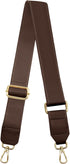 Dark Brown Leather Purse Strap Wide Adjustable Shoulder Purse Strap Handbags Replacement Crossbody Straps with Swivel Clasps, 33~55inch