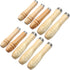 10pcs Wooden File Handle with Strong Metal Collars, Round Small Ergonomic Wooden Handle for 4"-7" File Cutting Tool Craft (5pcs 4mm + 5pcs 5mm)