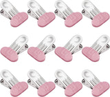12 Pack Chip Bag Clips with Silicone Edges, 1.5 Inches Wide Chip Clips Food Clips Bag Clips Stainless Steel Food Bag Clips - Air Tight Seal, Heavy Duty for Kitchen and Office, Pink