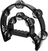 Tambourine Double Row, Metal Jingles Hand Held Percussion, Half Moon Tambourine for Kids/Adults/Party Kids-Black