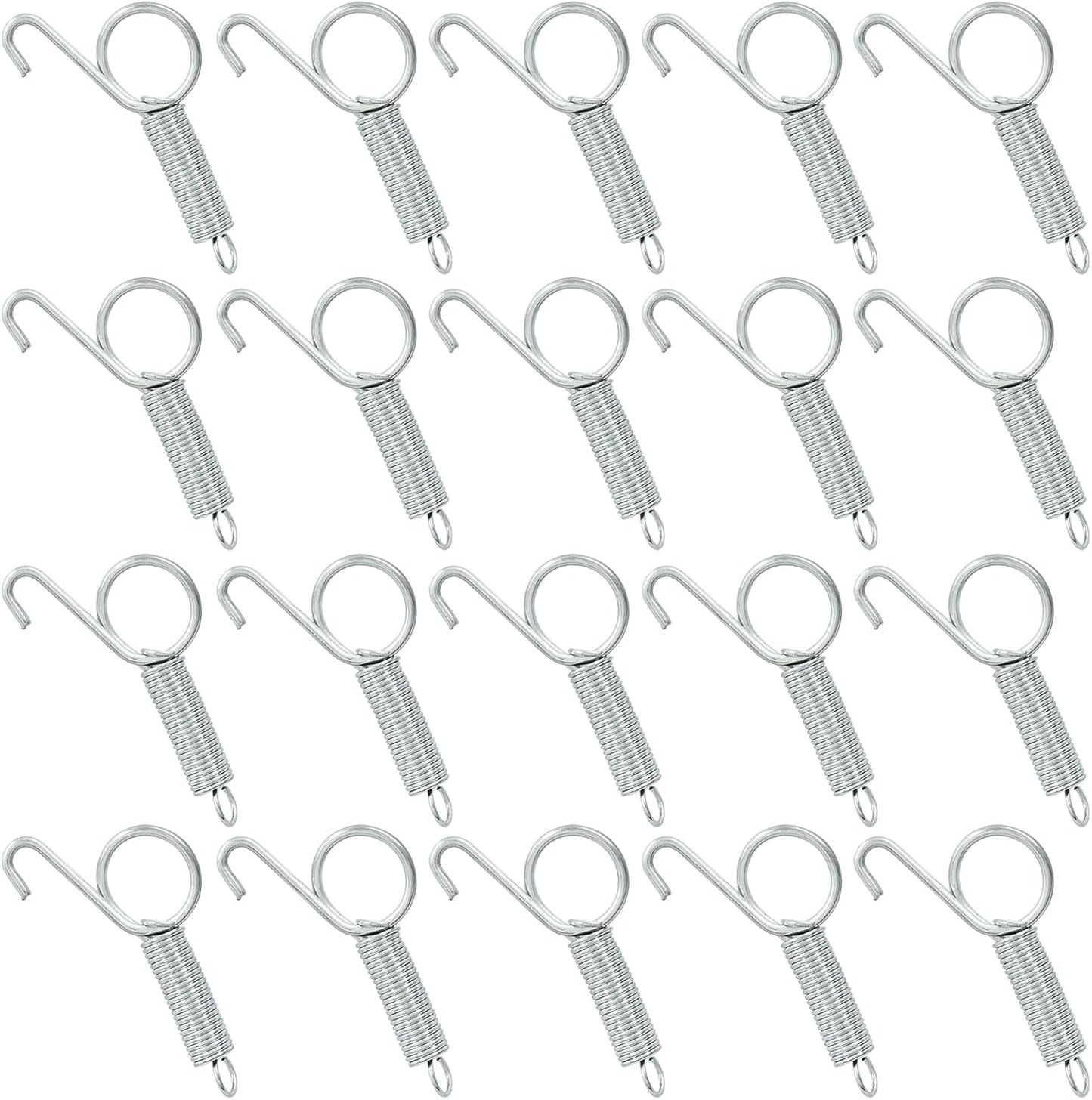 20Pcs Spring Latch Hook Pet Door Latch Spring Cage Latch Cage Lock Metal Finger Spring Door Hook for Fixing Rabbits Birds Dogs Cats Squirrels Small Animals