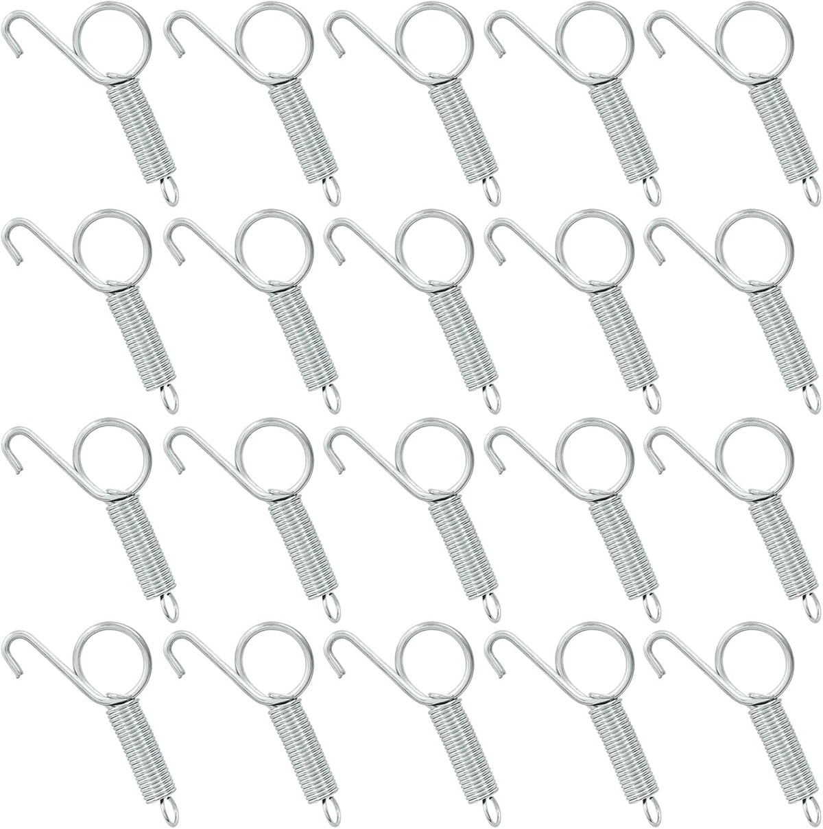 20Pcs Spring Latch Hook Pet Door Latch Spring Cage Latch Cage Lock Metal Finger Spring Door Hook for Fixing Rabbits Birds Dogs Cats Squirrels Small Animals