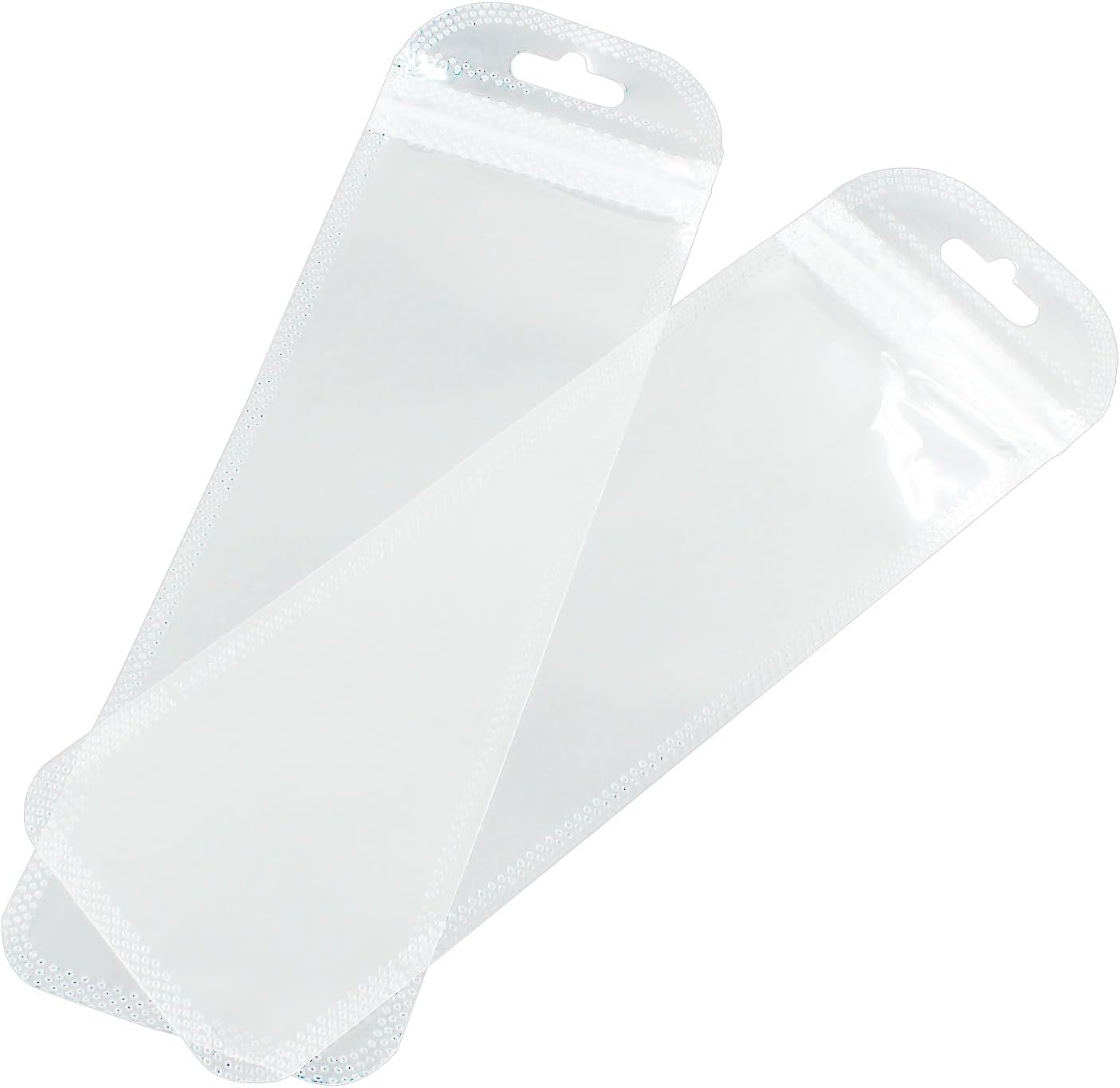 100 Reusable Clear Self Sealing Bags, Zipper Closure, Transparent, Plastic, Square, Waterproof, 7.28 x 2.36 Inches, Ideal for Packaging Pen, Jewelry, Cosmetic, Food, Gift