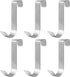 6 Pack Over The Cabinet Door Hooks Silver Towel Hook Over Bathroom Frameless Glass Door Office Kitchen Towel Coat J Hooks for Hanging
