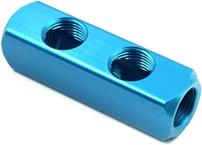 1/2" 2 Ways 5 Ports Air Hose Inline Manifold Block Splitter, Pneumatic Air Compressor Manifold Fitting - Pack of 1