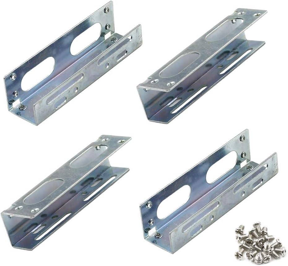 3.5" to 5.25" Hard Drive Bay Metal Mounting Bracket Adapter for 5.25" Internal Bay Drive, HDD Drive Adapter -2 Pairs