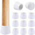 Chair Leg Caps, 1 Inch Non Slip Rubber Chair Leg Floor Protectors for Sofa Bar Stool Garden Furniture, 16 Pack White