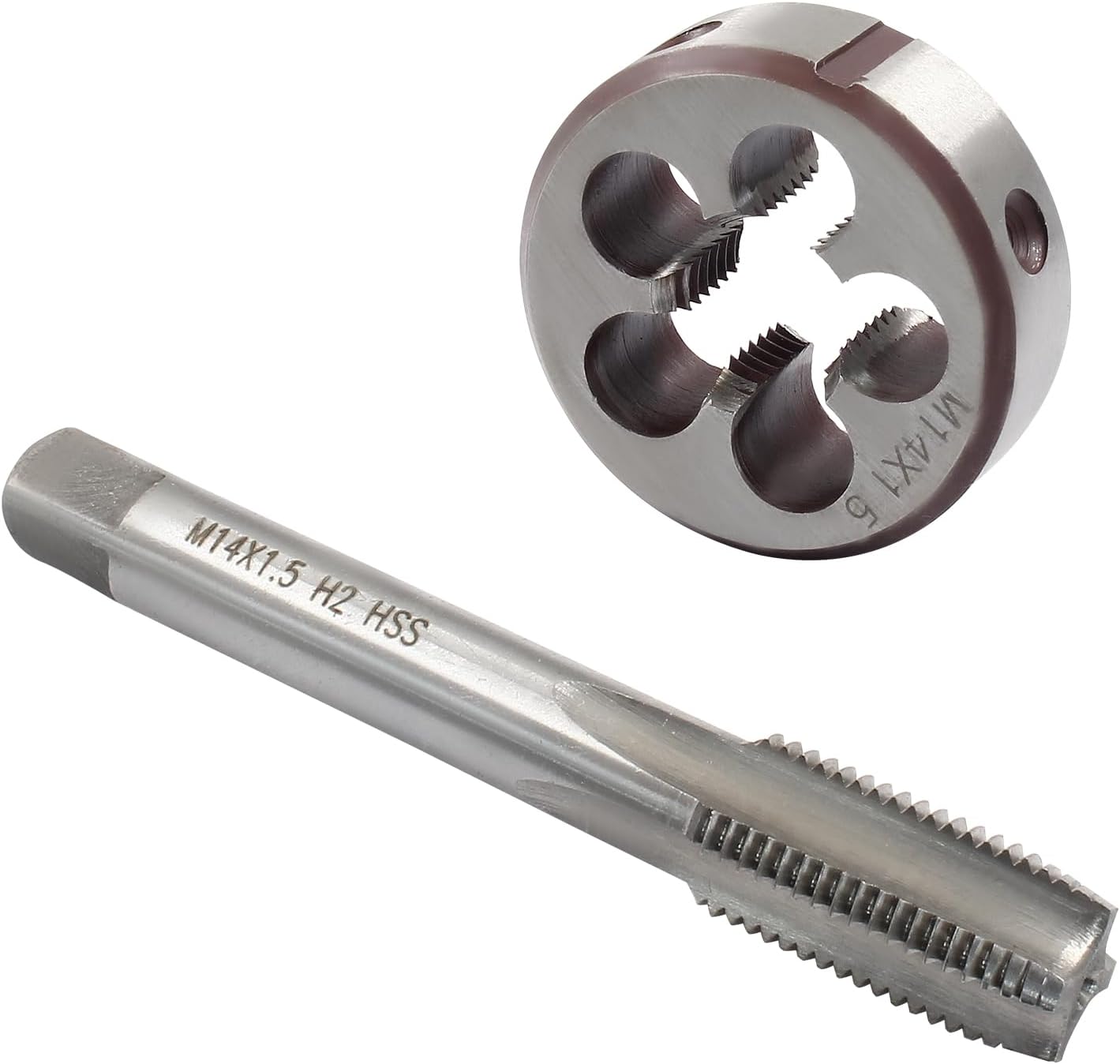 M14 x 1.5 HSS Metric Thread Tap and Die Set, Right Hand Machine Thread Tap and Round Die
