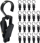 20 Pack Super Strong Swivel Hanging Hooks, Laundry Clips Plastic Clothes Pins Beach Towel Clips, 360° Rotating Curtain Clips for Home Office & Workshop/Clothing Store/Closet, 4.3-inch(Black)