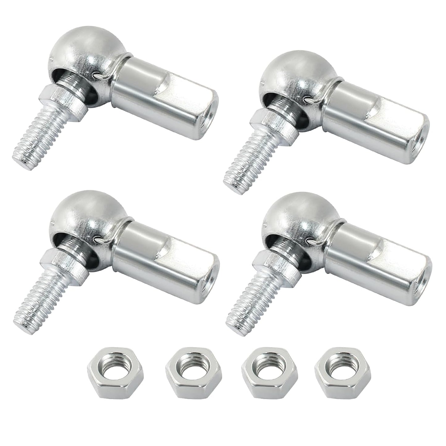4 PCS m6 x 1.0mm Right Thread Ball Head Joint Rod End Bearing, Carbon Steel Ball Socket End Fitting for Hinge Door