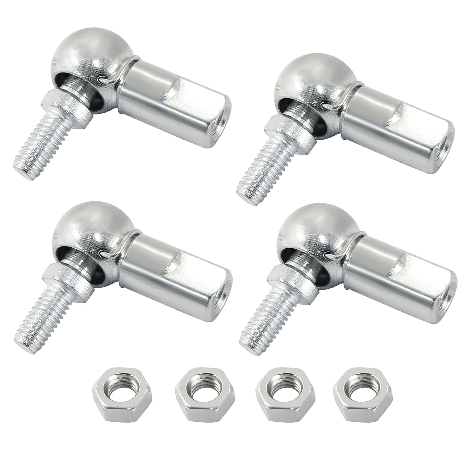 4 PCS m6 x 1.0mm Right Thread Ball Head Joint Rod End Bearing, Carbon Steel Ball Socket End Fitting for Hinge Door