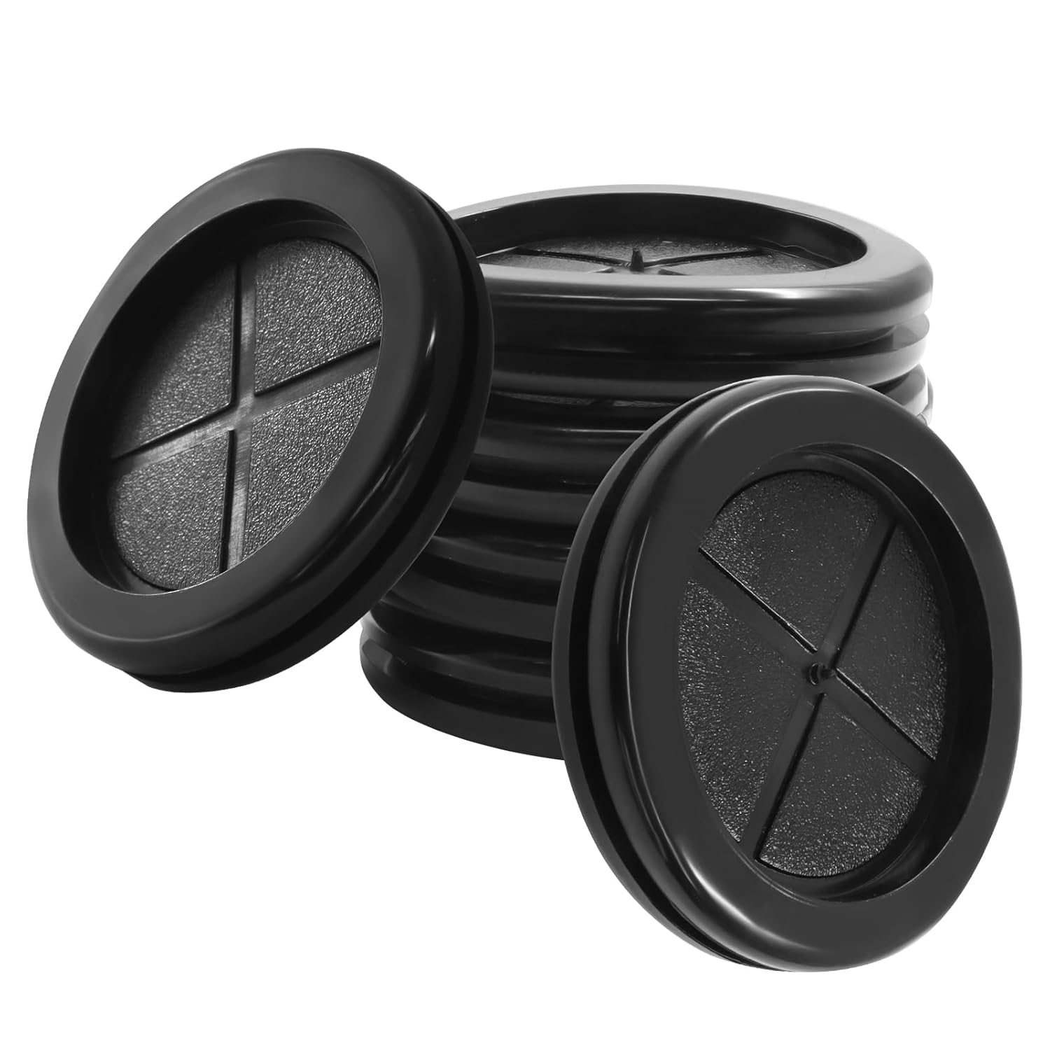 6 Pack 2 Inch Rubber Grommets, 1-5/8 Inch ID Double-Sided Rubber Plugs Firewall Grommets for Metal Electric Box/Wiring, 42×50 mm, Black
