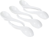 Asian Soup Spoons Set of 6, Ceramic Japanese Soup Spoons, Ramen Spoon for Cereal Wonton Dumpling Noodles,Table Spoon Set Dishwasher Safe Easy To Clean, White