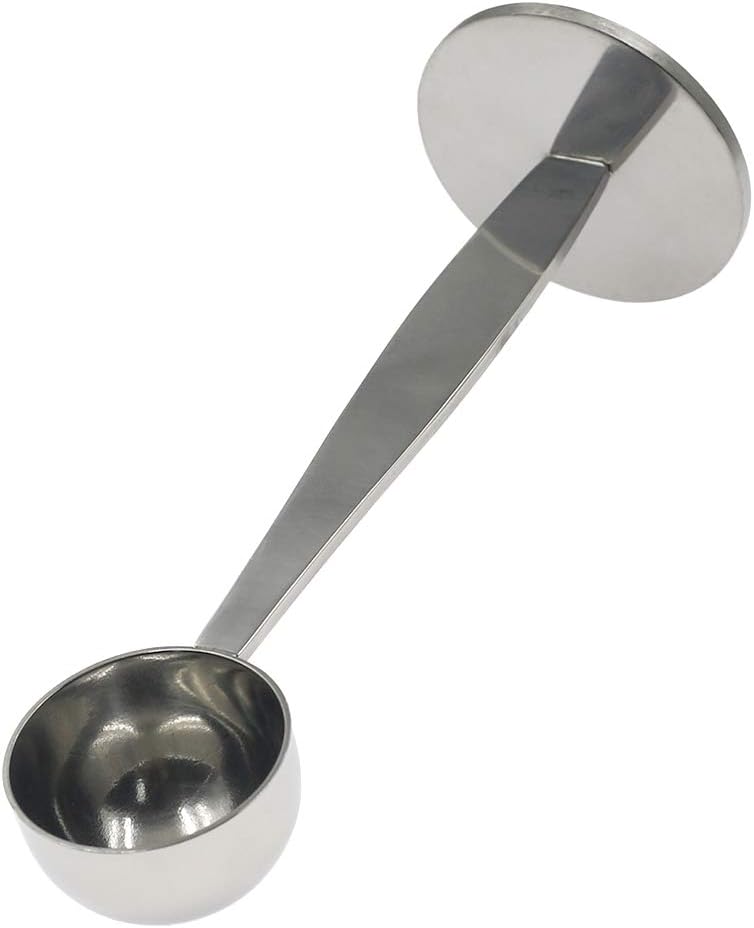 2-in-1 Coffee Scoop Stainless Steel Measuring and Tamping Coffee Spoon(15ml)-1pc