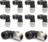 10 Pcs Push to Connect Fittings Male Elbow 1/4 Inch Tube OD x 1/8 Inch NPT Thread Quick Connect Air Line Fittings 90 Degree Pneumatic Tube Fittings