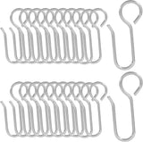60 Pack S-Shaped Metal Curtain Track Hooks, Small Drapery Hooks Drape Pins, Ceiling Curtain Track Holders for Indoor/Shower/Window