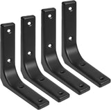 4 Pack Wall Shelf Brackets, 4 x 4 Inch Heavy Duty Shelf Support Bracket, Floating Shelf Bracket L Bracket Corner Brace Support Decorative Joint Angle Bracket, Matte Black