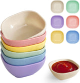 6 Pack Small Plastic Bowls 4.5 OZ Unbreakable Wheat Straw Dipping Bowls，plastic ramekins, Assorted Colors Dipping Sauce Cups, dip cups， Dessert, Ketchup