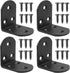 4 Pack Heavy Duty Floating Shelf Bracket, 1.97x1.97x1.5in, Stainless Steel Corner Brace 90 Degree, Durable Angle L Brackets for Furniture/Beds, Sofas, Tables, and Chairs, 50mm x 50mm, Black