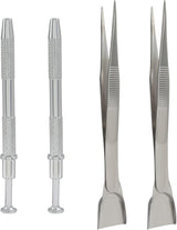 4 Pack Aluminum Alloy Cake Decorating Tools Set, Pearl Sprinkles Pen Pearl Grabber 4 Claws Stainless Steel Cake Tweezers, Pearl Sprinkle Spoon with Shovel Head for Cake Decorating/Bakers