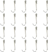 20 Pack J Shaped Clip-on Hook, Stainless Steel Wire Rack Clip-on Hanger, Hanging Sink Grid Shelf for Kitchen/Bedroom/Office (Silver)