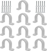 10 Sets SCH 3/4 Inch (25MM) Conduit Pipe Clamps, Non-Metallic PVC Pipe Clips Two Hole Plastic clips for Electrical Installation/Contractors