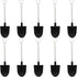 50 Pack Plastic Mini Shovel Shape Spoons for Desserts, Disposable Dessert Ice Cream Spoons, Fun Utensils for Family/Party(Black+White)