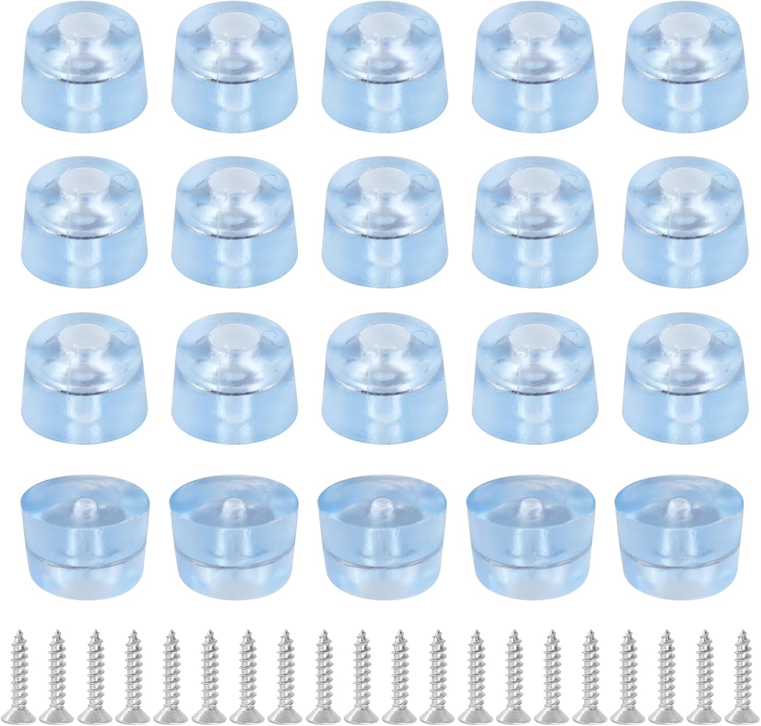 Transparent Screw Feet Rubber Pads Non Slip Non Skid Feet Pad for Furniture -Pack of 20