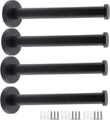 Wall Hooks Heavy Duty Coat Hooks Stainless Steel Clothes Hanger for Hanging Bathroom Towels Handbag Black 6-inch Length with 16mm Shank Dia - Pack of 4