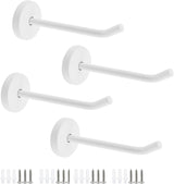Coat Hook Towel Hooks Stainless Steel Heavy Duty Wall Hooks for Hanging Clothes Wall Mount Towel Holder for Bedroom Kitchen Closet 4" Length White Brushed Surface -Pack of 4