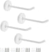 Coat Hook Towel Hooks Stainless Steel Heavy Duty Wall Hooks for Hanging Clothes Wall Mount Towel Holder for Bedroom Kitchen Closet 4" Length White Brushed Surface -Pack of 4
