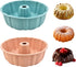 2 Pack Silicone Cake Pan Nonstick,10 Inch, Silicone Cake Molds,Pound Cake Pan, Baking Cake Pan for Jello,Gelatin,Cake,Brownie and Bread（Pink+Blue）