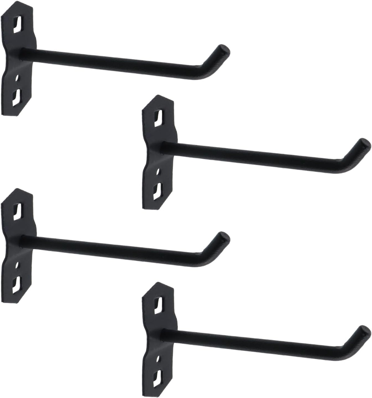 Pegboard Hooks Heavy Duty Metal Steel 3/8" Square Hole Peg Hooks Suitbale for 1.5" Spaced Pegboards Garage Wall Hooks for Organizing Tools in Home or Garage 4" Length Black- 4pcs