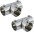 T Pipe Fitting Connector Fit 3/4-inch OD Pipe 3-Way Stainless Steel Rail Pipe Fittings for DIY Shelf Garden Support, Handrail-4pcs