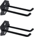 Pegboard Hooks Heavy Duty Metal Steel 3/8" Square Hole Peg Hooks Suitbale for 1.5" Spaced Pegboards Double Arm Wall Hooks for Organizing Tools in Home or Garage 4-inch Long Black-2pcs
