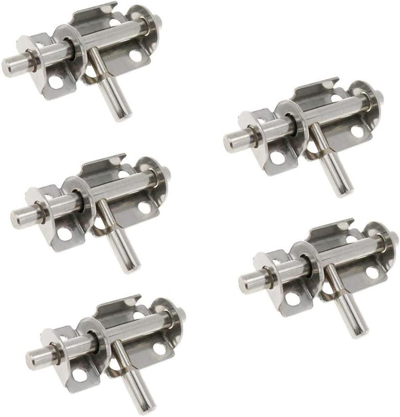 Slide Bolt Latch Stainless Steel Security Guard Door Latch -Pack of 5