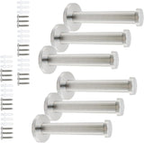 Wall Hooks Heavy Duty Coat Hooks Stainless Steel Clothes Hanger for Hanging Bathroom Towels Handbag Silver 4-inch Length with 16mm Shank Dia - Pack of 6