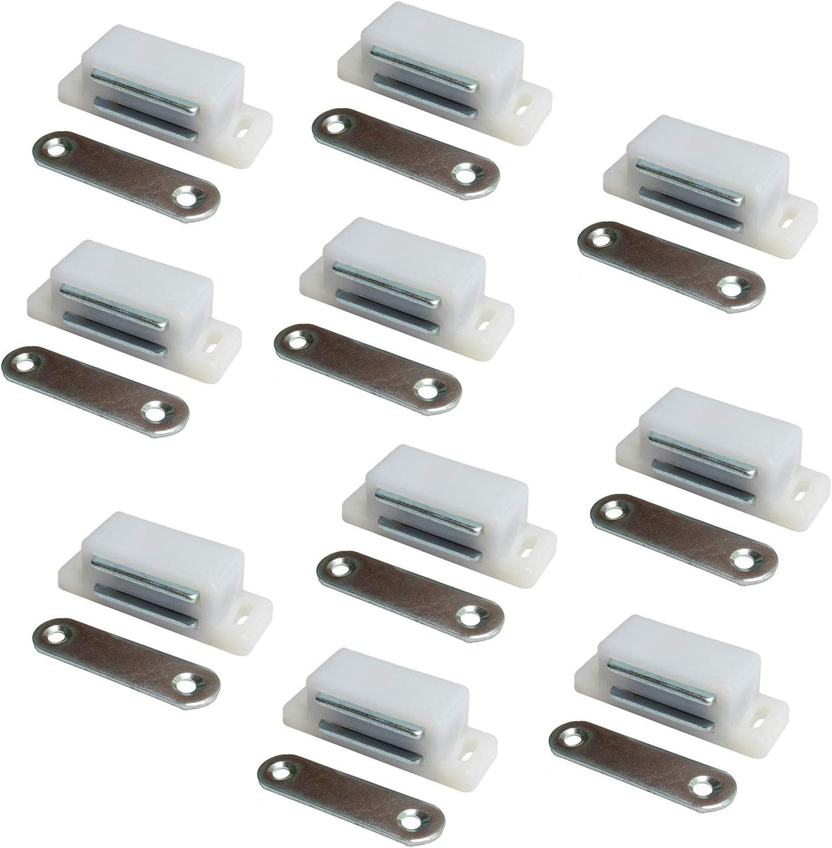 Magnetic Door Catch Latches for Cabinet Doors, Cupboards, Drawers & Shutters -Pack of 10