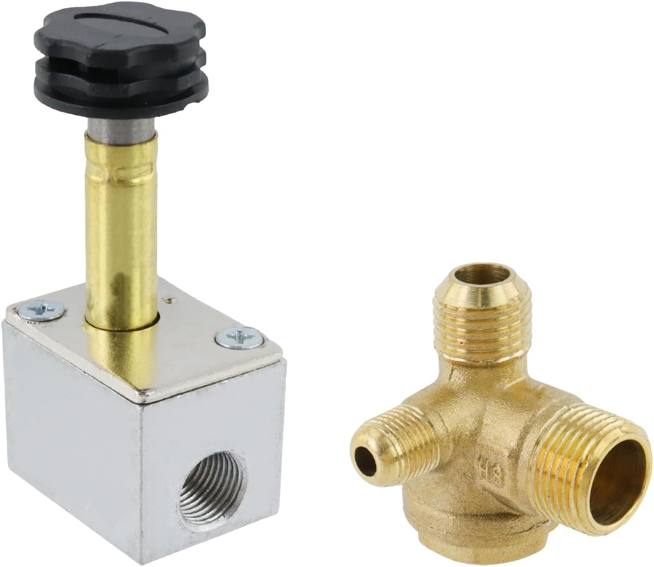 Electric Solenoid Air Valve Body Aluminum Power-Off Vent Exhaust Valves Body with 3 Way Valve for Air Compresspor
