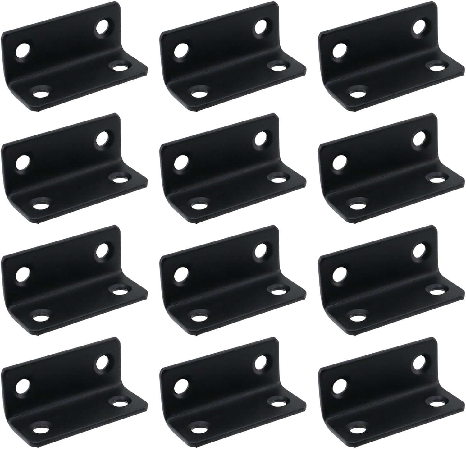 L Bracket for Shelves Heavy Duty Corner Brace Stainless Steel Shelf Brackets Metal Braces for Wood Furniture Cabinet Chair, Black ,1.8" x 0.79"x 0.79"-5pcs