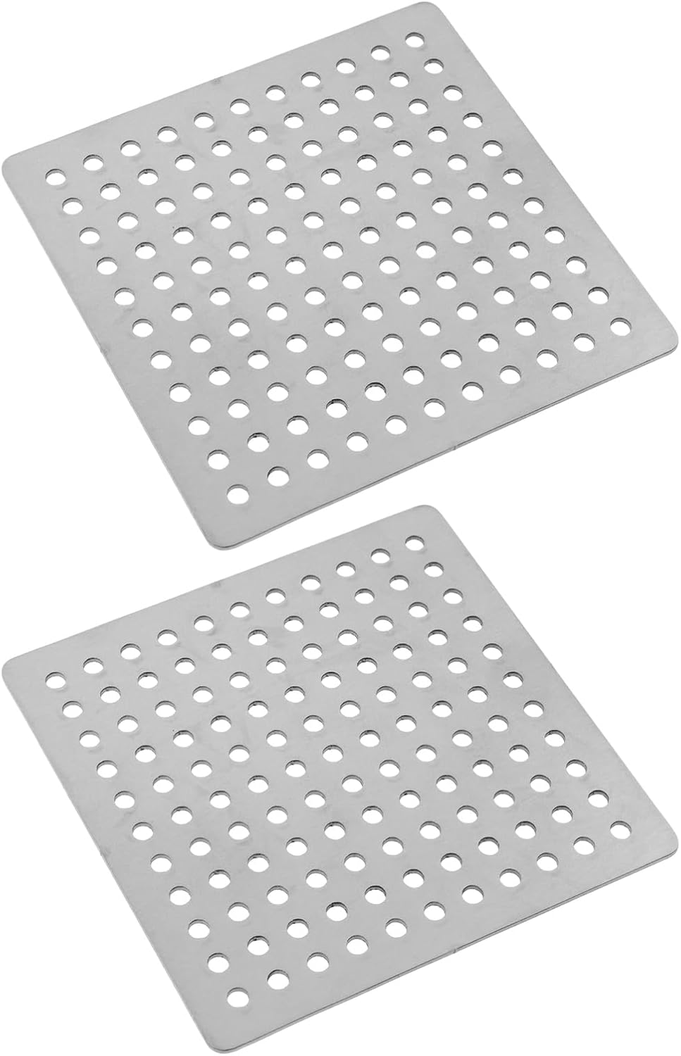 Square Drain Cover Grates,3.2" x 3.2" 304 Stainless Steel Drainage Grate Cover Replacement Floor Drain Strainer for Shower, Bathroom Floor, Balcony, and Outdoor Garden Drains -2pcs