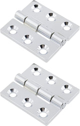 Butt Hinge Zinc Alloy Cabinet Hinges Polished Chrom Silver Residential Bed Room Hinge for Doors Hardware 2.56" x 2.16" -2pcs