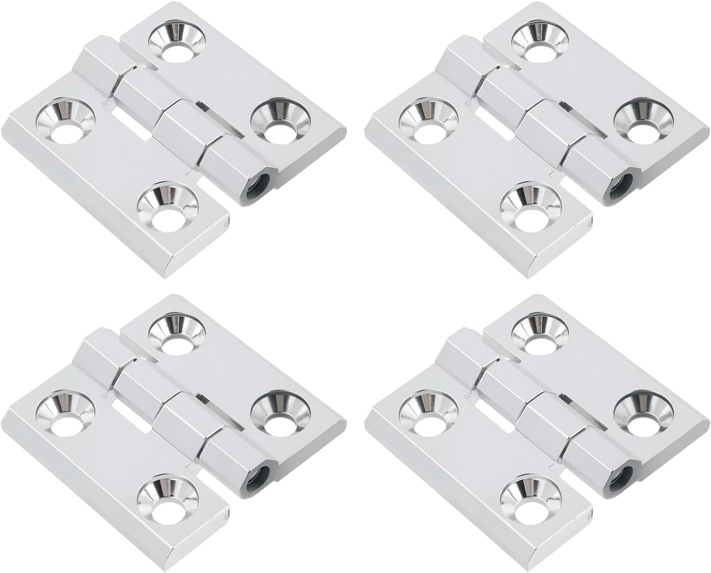 Butt Hinge Zinc Alloy Door Hinge Polished Chrom Silver Boat Hatch Hinges Heavy Duty Residential Bed Room Hinge for Doors Hardware 1.96" x 1.96" -4pcs