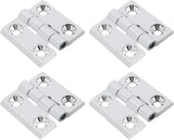 Butt Hinge Zinc Alloy Door Hinge Polished Chrom Silver Boat Hatch Hinges Heavy Duty Residential Bed Room Hinge for Doors Hardware 1.96" x 1.96" -4pcs