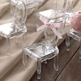 Efavormart 12 Pack 4" Clear Chair Shaped Party Favor Holders - Transparent Plastic Candy Treat Display Containers for Wedding, Baby Shower and Event Decor