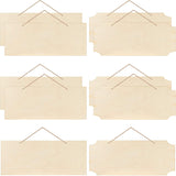 10 Pcs Unfinished Hanging Wood Sign Easter 9.8 x 3.9 Inch Rectangle Blank Wooden Plaque Blank Hanging Wooden Slices Banners with Ropes for Spring Painting Writing DIY Crafts